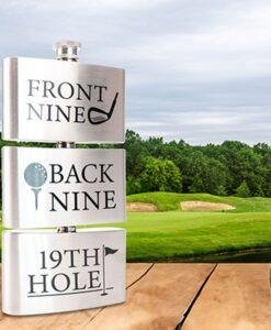 19th Hole Golfers Flask – Triple-Reservoir Hip Flask for Golf Lovers