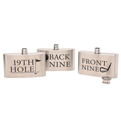 19th Hole Golfers Flask – Triple-Reservoir Hip Flask for Golf Lovers