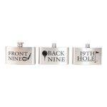 19th Hole Golfers Flask – Triple-Reservoir Hip Flask for Golf Lovers