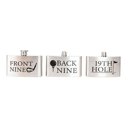 19th Hole Golfers Flask – Triple-Reservoir Hip Flask for Golf Lovers