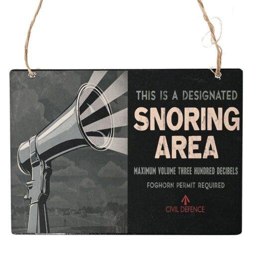 Vintage Style 1940's Snoring Area Wartime Wall Plaque