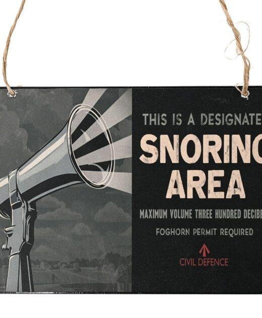 Vintage Style 1940's Snoring Area Wartime Wall Plaque