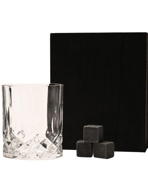 Whiskey Glass & Stone Set