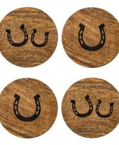 Horseshoe Equestrian Wooden Coasters