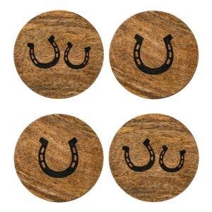Horseshoe Equestrian Wooden Coasters