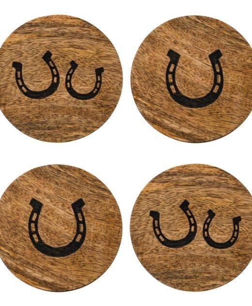 Horseshoe Equestrian Wooden Coasters