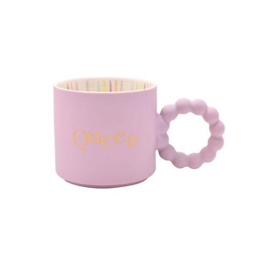 'Queen' Keepsake Pastel Pink Coffee Mug