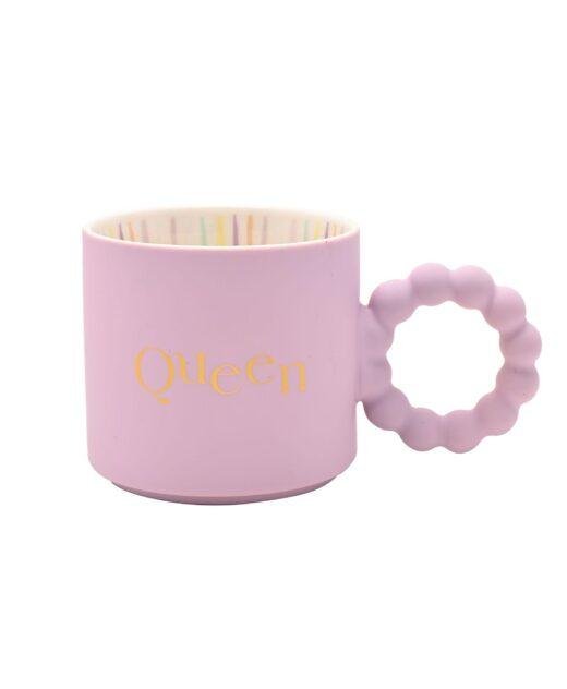 'Queen' Keepsake Pastel Pink Coffee Mug
