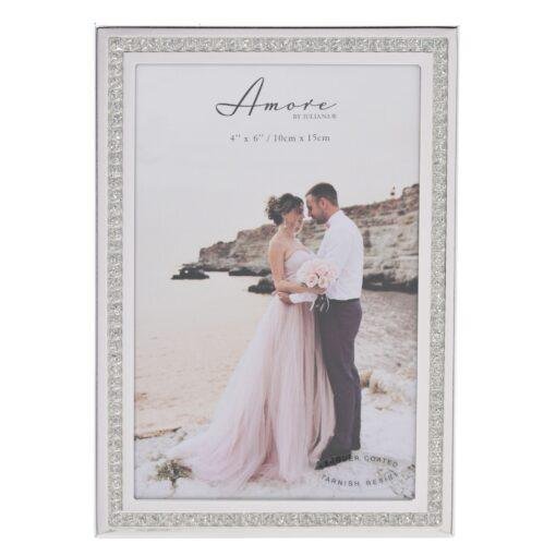 Silver Plated Crystal Border Photo Frame