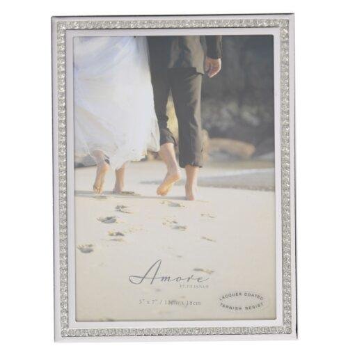 Silver Plated Crystal Border Photo Frame