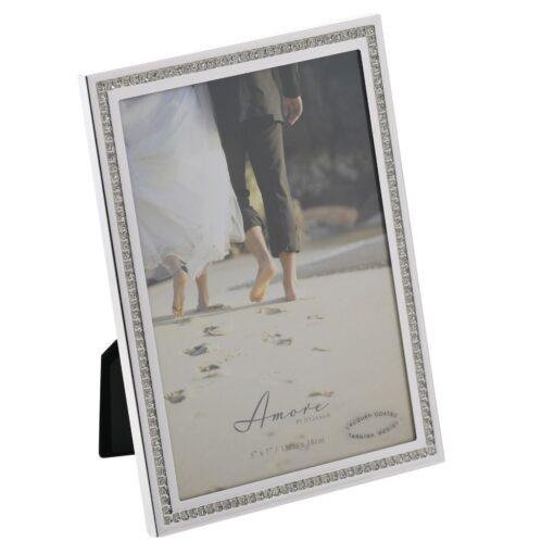 Silver Plated Crystal Border Photo Frame