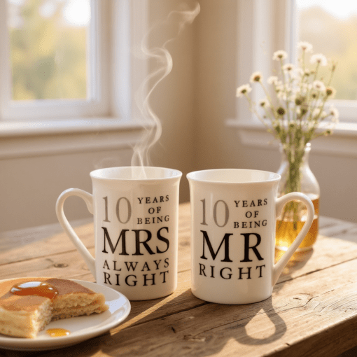 10th Anniversary 10 Years Mr And Mrs Always Right Mugs