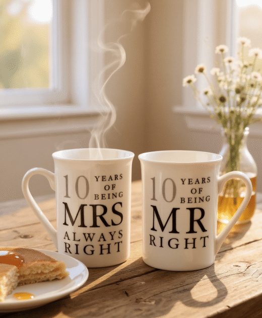 10th Anniversary 10 Years Mr And Mrs Always Right Mugs