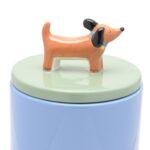 Blue Ceramic Dog Treat Jar