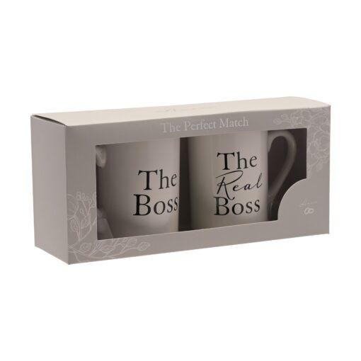 The Boss Mug Gift Set for Couple Friends Ceramic