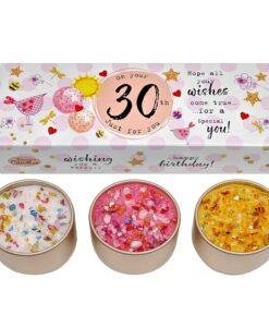 30th birthday scented candle trio gift set