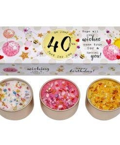 40th birthday scented candle trio gift set