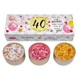 40th birthday scented candle trio gift set