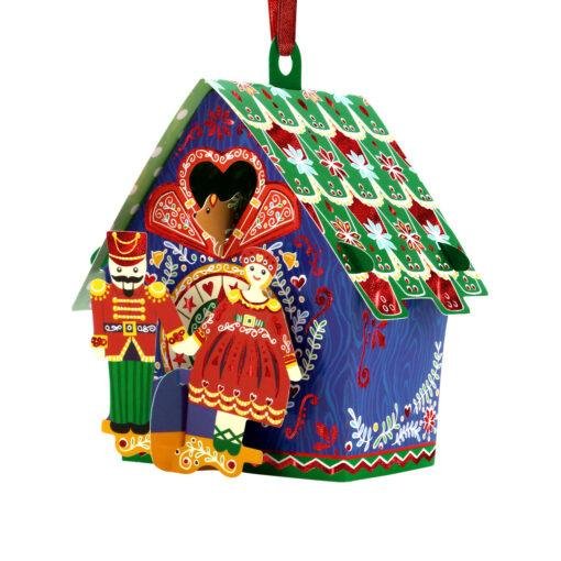 Pop Up 3D Christmas Cuckoo Clock Greeting Card Bauble Decoration