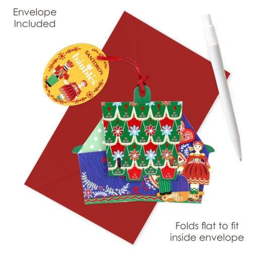 Pop Up 3D Christmas Cuckoo Clock Greeting Card Bauble Decoration