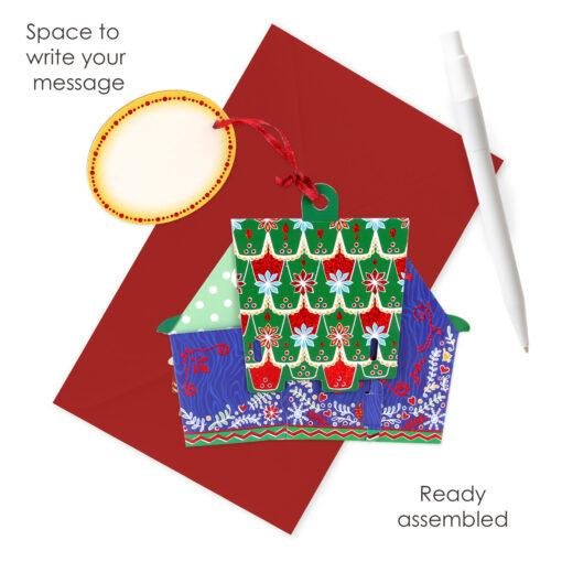 Pop Up 3D Christmas Cuckoo Clock Greeting Card Bauble Decoration