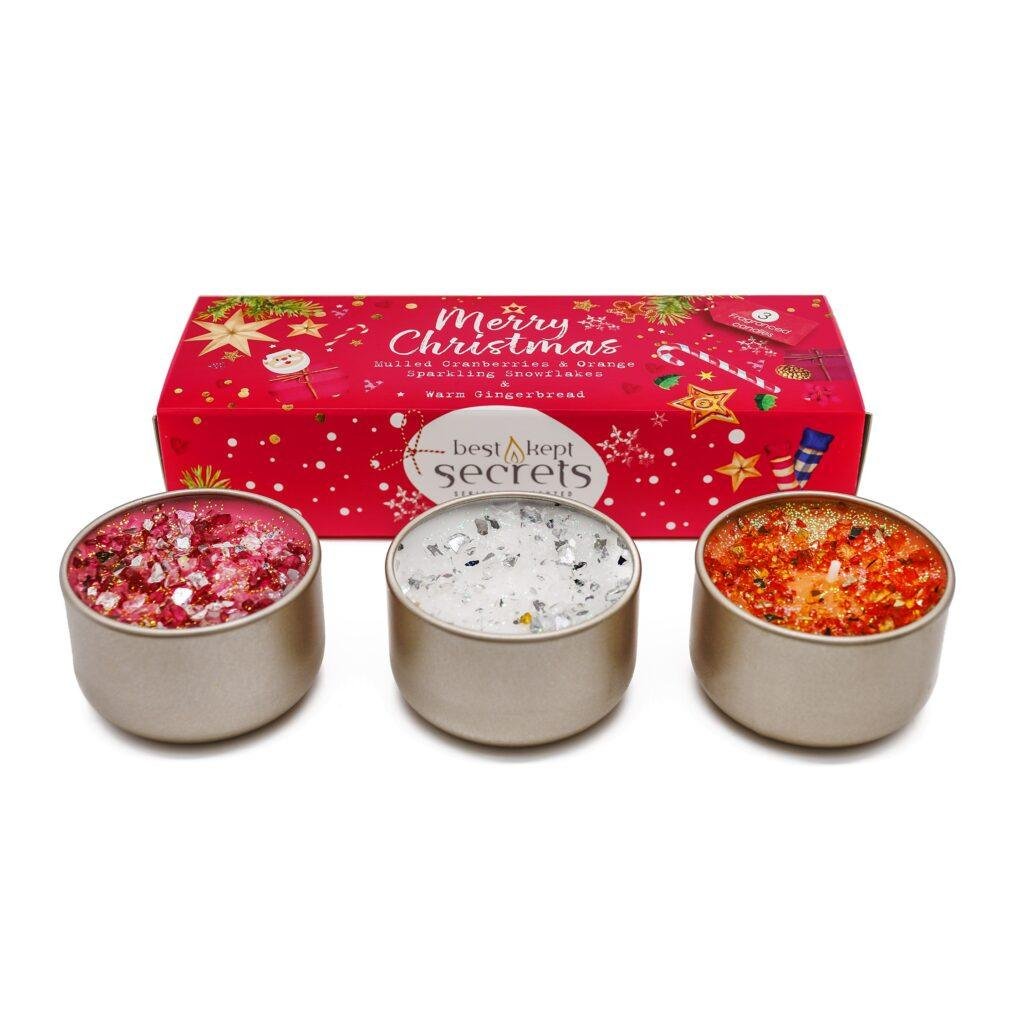 Christmas Scented Candle Trio Gift – Luxury Festive Candle Set