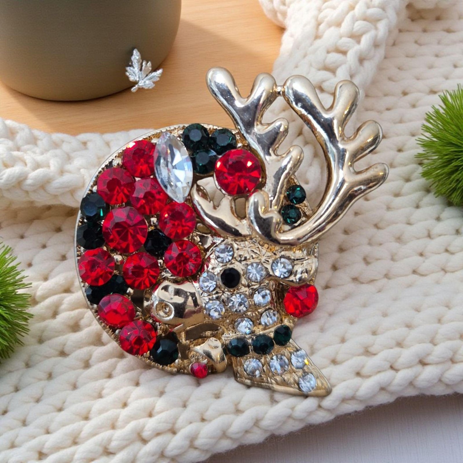 Diamante Reindeer Christmas Pin Brooch Diamante Reindeer Christmas Pin Brooch
