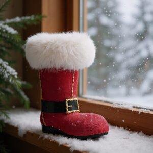 Christmas Santa Boot Wine Bottle Holder