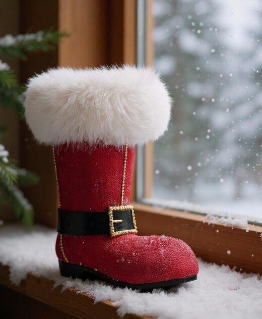 Christmas Santa Boot Wine Bottle Holder