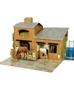 Pop Up 3D Horse Stables Blank Greeting Card