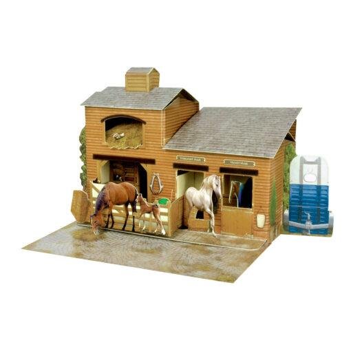 Pop Up 3D Horse Stables Blank Greeting Card