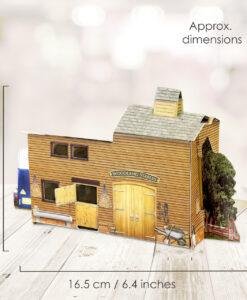 Pop Up 3D Horse Stables Blank Greeting Card