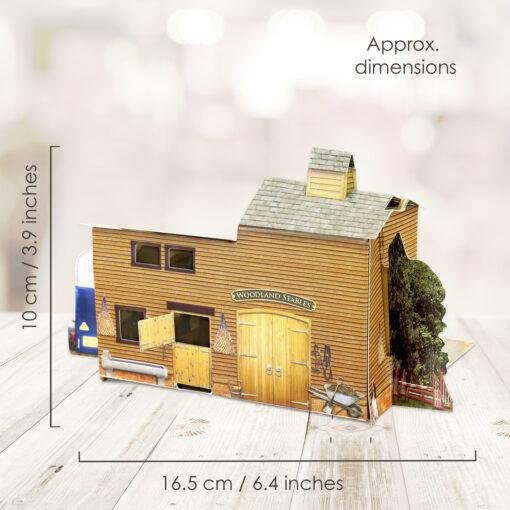 Pop Up 3D Horse Stables Blank Greeting Card