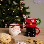 Set of 3 Christmas Santa Stacking Mugs