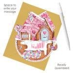 Pop Up 3D Christmas Gingerbread House Greeting Card