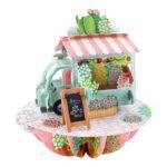 Pop Up 3D Flower Stall Blank Greeting Card