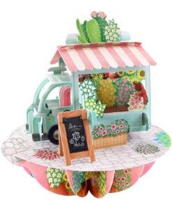 Pop Up 3D Flower Stall Blank Greeting Card