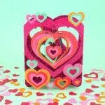 Pop Up 3D Hearts Swing Card Blank
