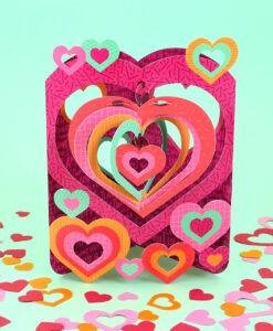 Pop Up 3D Hearts Swing Card Blank