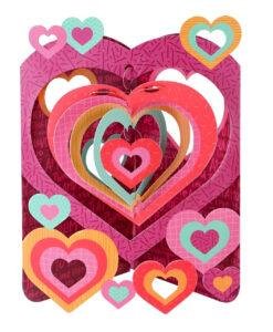 Pop Up 3D Hearts Swing Card Blank