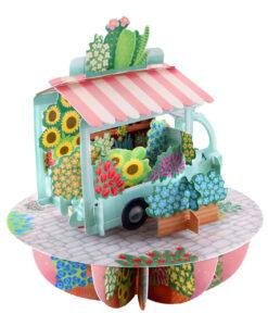 Pop Up 3D Flower Stall Blank Greeting Card