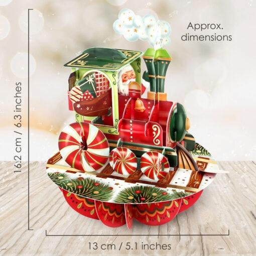 Pop Up 3D Christmas Card Santa Train