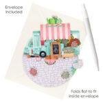 Pop Up 3D Flower Stall Blank Greeting Card