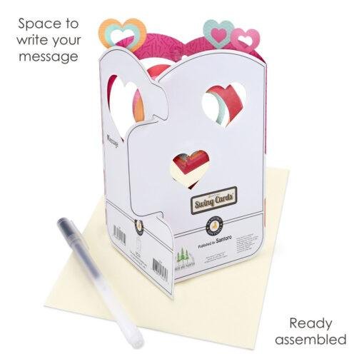 Pop Up 3D Hearts Swing Card Blank