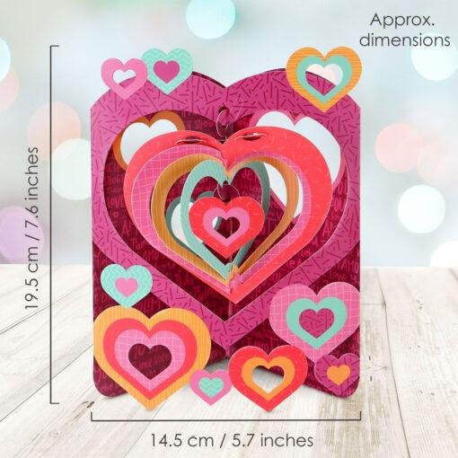 Pop Up 3D Hearts Swing Card Blank