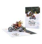 Pop Up 3D Santa Motorbike Delivery Card