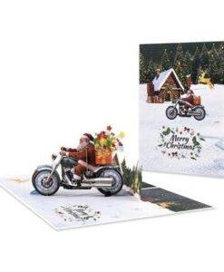 Pop Up 3D Santa Motorbike Delivery Card