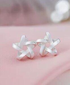 Sterling Silver Infinity Star Earrings