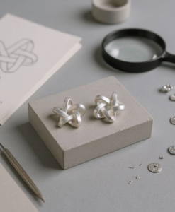 Sterling Silver Infinity Star Earrings