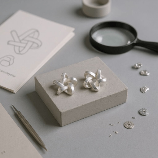 Sterling Silver Infinity Star Earrings